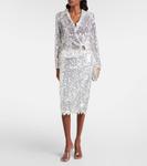 Топ с пайетками opaline Christopher Esber, Silver - фото 2