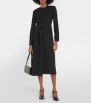 Платье миди из крепа с декором Prada, Nero - фото 2