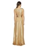 Платье Halston Sleeveless V-Neck Jersey Gown W/ Wrap Tie & Front Slit, Copper - фото 3