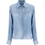 Рубашка с плиссированными складками ERMANNO SCERVINO, синий - фото 3