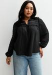 Блуза New Look Curves CURVES LADDER STITCH TRIM, Black - фото