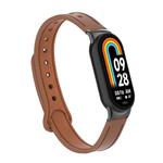 CHENSONG Часы Strap Xiaomi Compatibility Leather, Reverse buckle double nail model - haze blue [with metal link head] - фото 3