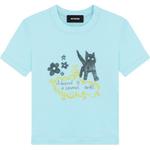 Футболка WE11DONE с принтом в иллюстративном стиле, небесно-голубая - фото