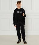 Лонгслив детский Boss Kidswear хлопковый с логотипом бренда, черный - фото 2