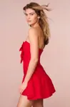 LoveShackFancy Платье мини с бантом Woodlow Размер S, красный - фото 4