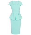 Платье-миди Sasha crêpe peplum Safiyaa, Turquoise - фото