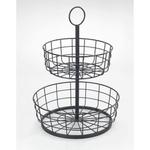 Этажерка Multi-Korb-Etagère современная корзина для овощей и фруктов с ручкой, двухъярусная фруктовая корзина Wenko, черный - фото 2