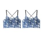 Flowers Bra Women's 1/2 Pack Lee, синий - фото