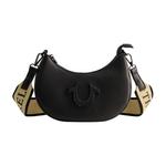 Сумка-хобо с логотипом и полумесяцем True Religion, черный - фото