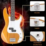 Электрогитара бас-гитара Glarry GP 4 струны с раздельным датчиком сингл-коил - светло-желтая - фото 6