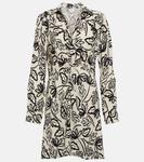 Мини-платье Stephie из крепа с принтом Velvet, кремовый - фото