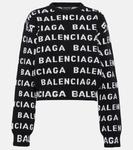 Шерстяной свитер с логотипом BALENCIAGA, черный - фото