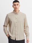Рубашка с длинным рукавом Solid, бежевый - фото