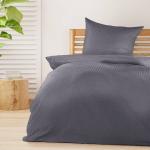 Комплект постельного белья meline из сирсакера, 2 предмета Beautissu, серый - фото 2