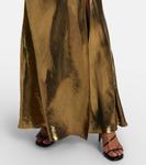 Сатиновое макси-платье Self-Portrait, Gold - фото 6