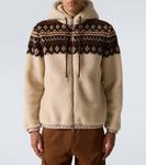 Джаккардовый худи с молнией Moncler, Beige - фото 3