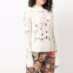 MSGM Свитер FW21 Loose Fit женский белый - фото 4