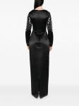 AAVVA атласное платье с вышивкой, черный - фото 4
