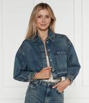 Джинсовая куртка женская Patrizia Pepe укороченная с бахромой, синий - фото 3