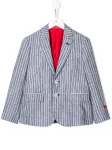 Блейзер в полоску Isaia Kids, синий - фото