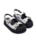 Сандалии кожаные Pinko Kate 03, серебряный - фото 3