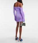 Мини-платье с фактурной отделкой и перчатками Off-White, Lilac - фото 3