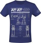Футболка Star Wars AT-AT - Schematic, синий - фото