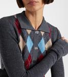 Шерстяной свитер-поло с узором Аргайл Ganni, Paloma - фото 4