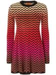Missoni платье мини с узором зигзаг, розовый - фото