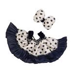 Одежда для кукол Labubu CANEXT, Ecru Style Polka Dot Skirt+Bowknot - фото