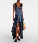 Асимметричное драпированное мини-платье JW Anderson, Steel Blue - фото 2