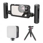 SmallRig Mobile Video Cage for iPhone 15 Pro with LED Video - фото