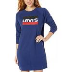 Левис Женское платье с длинными рукавами синее Левис - фото 2