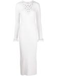Rabanne open-knit panel midi dress, белый - фото
