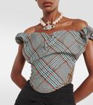 Креповый топ-бюстье в клетку Vivienne Westwood, мультиколор - фото 4