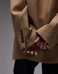 Свободный блейзер Topshop coord в серо-коричневом цвете - фото 2