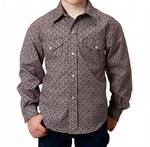 Мальчиковая рубашка Roper Snap в коричневом цвете - фото