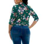 Женский блейзер из фольги Nina Leonard, цвет Black Brown Multi - фото 2