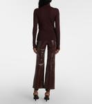 Кружевной топ Chloé, бордовый - фото 3