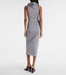 Платье миди из джерси с капюшоном Alaïa, серый - фото 3