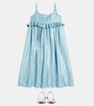 Платье из ламе с оборками Caroline Bosmans, Sky - фото 2