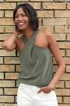 Топ Rewind Cross Tank Top в цвете Olive Night Outerknown - фото