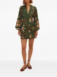 Платье миди с цветочным принтом FARM Rio, зеленый - фото 2