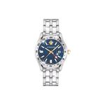 VERSACE Часы Greca Time Gmt 41mm, Blue Dial - фото