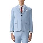 Джинсовый блейзер с налокотниками THOM BROWNE, голубой - фото 3