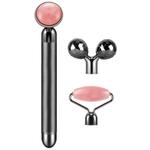 Набор для массажа лица Dangshan 3-in-1 Electric Jade Roller 3D Roller, черный - фото 3