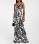 Платье Кейт с тюлем и пайетками Galvan, серебряный - фото 2