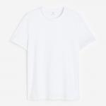 Футболка H&M Slim Fit Cotton, белый - фото