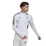 Толстовка женская/мужская футбольная тренировочная Adidas Real Madrid 2022, белый - фото 2