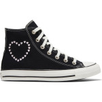 Кроссовки Converse Wmns Chuck Taylor All Star High Embroidered Hearts - Black, черный - фото